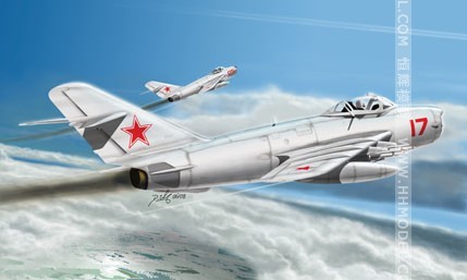 恒辉满额包邮hobbyboss 1/48 米格-17 pfu 壁画e型歼击机[80337]