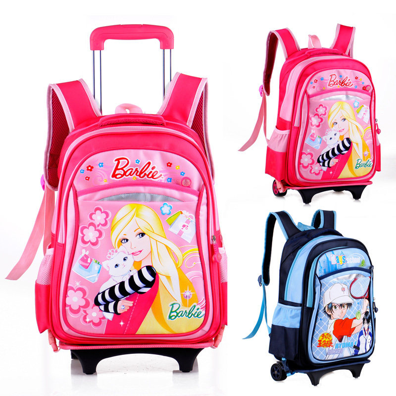 芭比公主拉杆箱 小学生拉杆<em>书包女生男生</em> 儿童