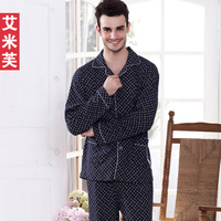 春秋款<em>男士睡衣</em>套装全棉<em>大码</em>长袖家居服男式纯