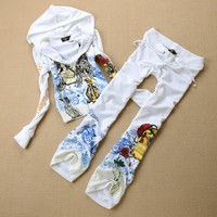 冬季加厚羊羔绒 天鹅绒套装 休闲卫衣套装 欧洲