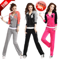 <em>旺顶丹</em>金丝天鹅绒运动<em>套装</em>女款春秋运动服<em>卫衣</em>