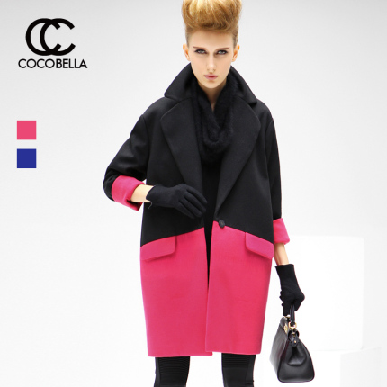 现货!COCOBELLA新款欧美撞色<em>拼接</em>长款女装