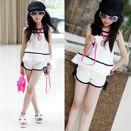 包邮时尚韩国童装女童夏装<em>雪纺</em>衫<em>女</em>宝宝<em>套装T</em>