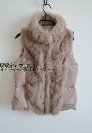 单 高品质 秋冬新款兔毛皮草羽绒服马夹背心外