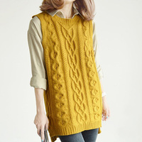 秋装甜美学院风清新麻花<em>针织</em>毛衣<em>背心马甲</em>毛坎