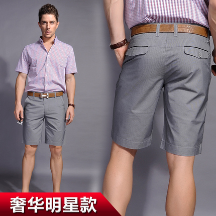 太子狮 夏季品牌青中年商务男士休闲短裤中裤