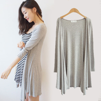 2014夏季<em>女士</em>外搭<em>开衫长袖中长款</em>莫代尔<em>开衫</em>