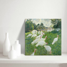 新款莫奈火鸡欧式古典动物抽象油画挂画沙发