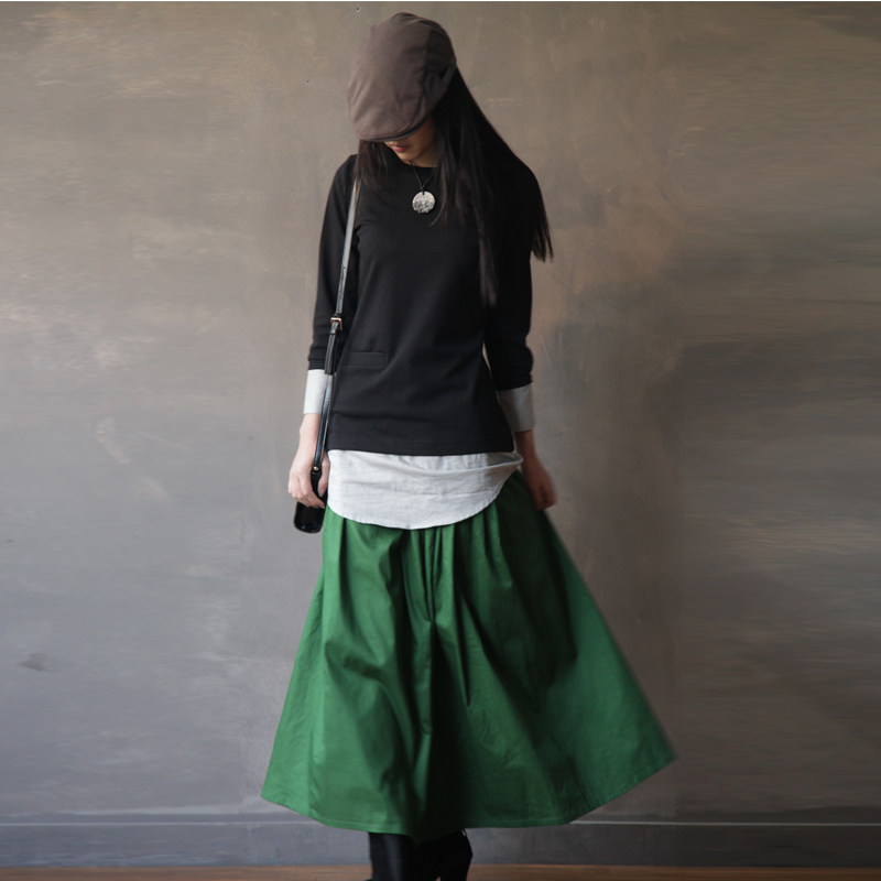 <em>百西武女装</em> 人造棉绵绸针织长袖t恤衫体桖女宽