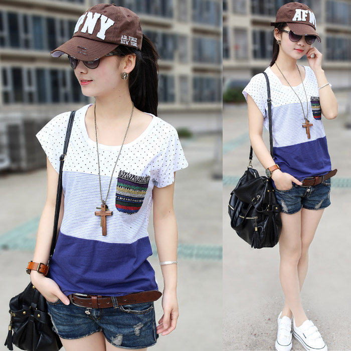 韩版<em>女</em>短袖<em>上衣</em>夏装2014原宿<em>阿依莲</em>纯棉女士