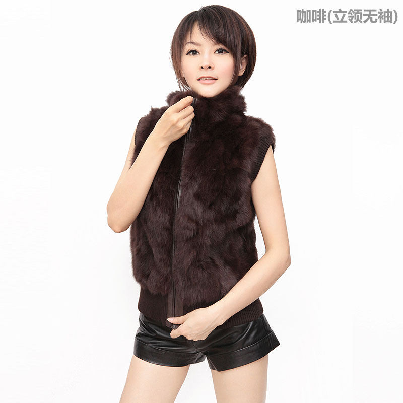 <em>亲衣格</em>兔毛<em>皮草马甲背心</em>外套<em>短款</em>马夹秋冬新款