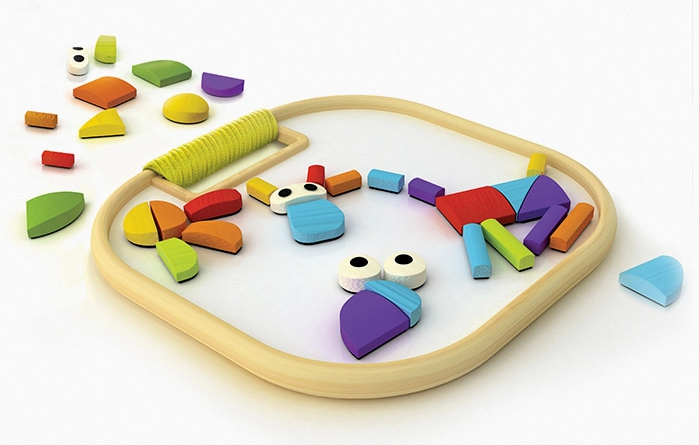 德国Hape动物磁板2-3岁儿童益智玩具竹立体磁