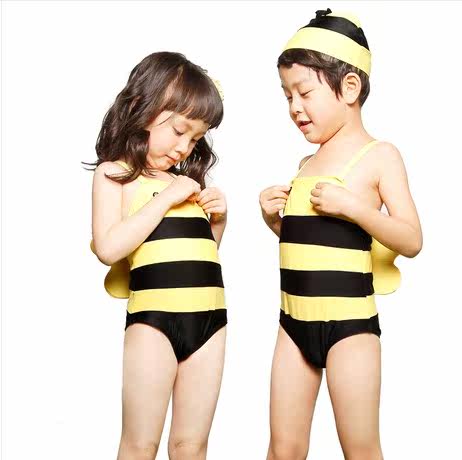 小蜜蜂儿童泳衣连体游泳衣<em>婴儿</em>男童<em>女童宝宝</em>通