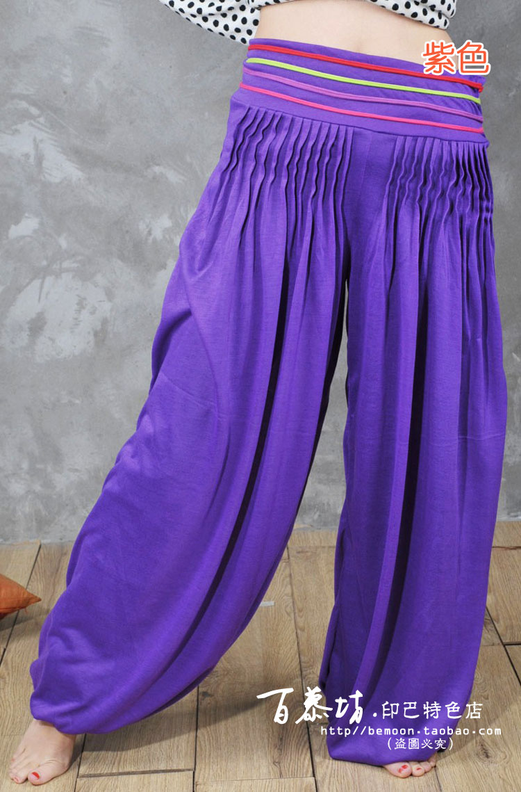尼泊尔休闲弹性丝棉灯笼裤-2色入 瑜伽大裆裤