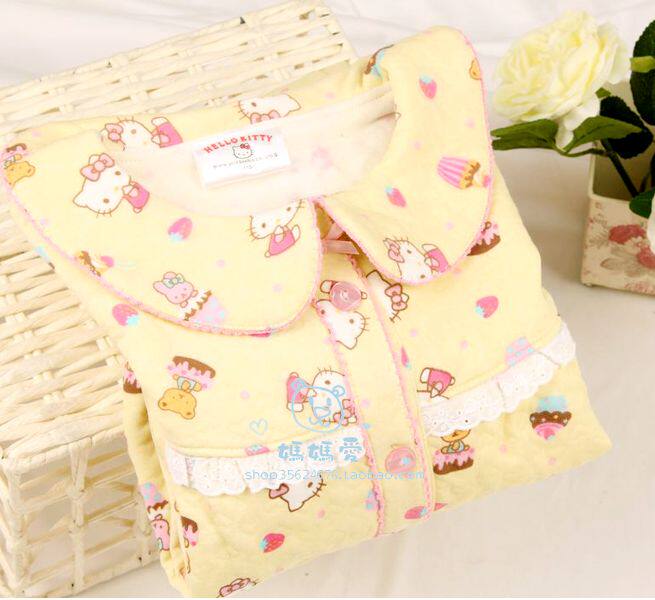 外贸原单儿童<em>秋冬</em>空气层纯棉hellokitty猫<em>睡衣母</em>