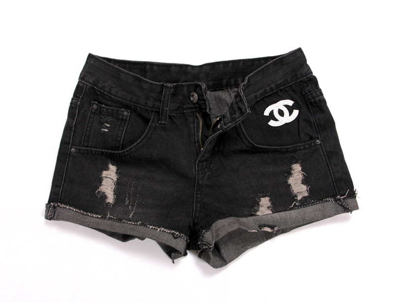 2014新款<em>破洞</em>黑色大码<em>牛仔短裤 女</em>夏潮韩版宽