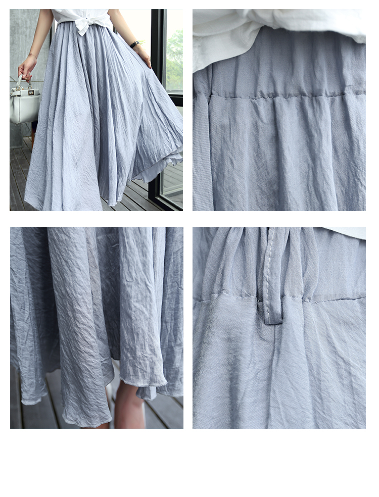 Mssefn2015夏新款韩版女装短袖衬衫 大摆棉麻长裙两件套213