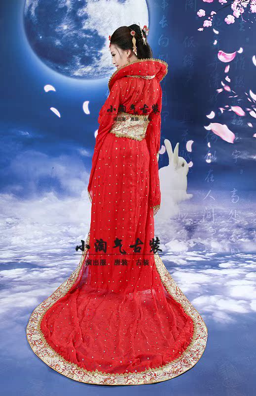 高领拖尾古装\/大明公主古装服装\/汉唐服特价古