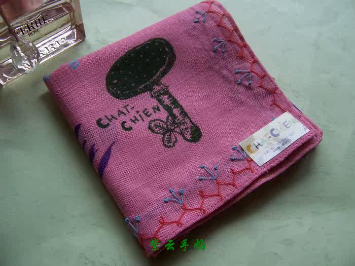日本进口专柜正品 <em>手工</em>刺绣全棉<em>女士</em>印花手帕
