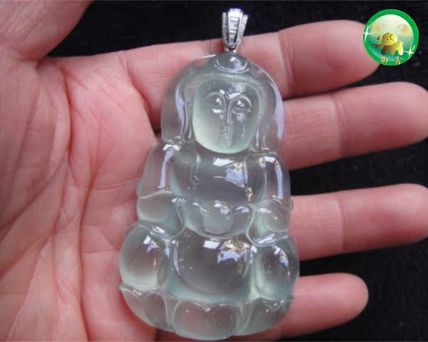 【正宗缅甸老坑种翡翠藏品级别晴水强荧光玻璃