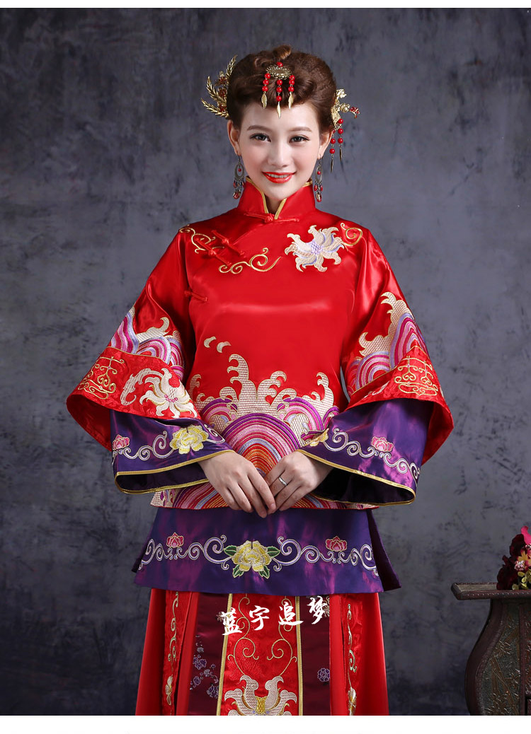 高档应采儿<em>秀禾服</em>秀和服 古装<em>新娘</em>嫁衣 中式婚