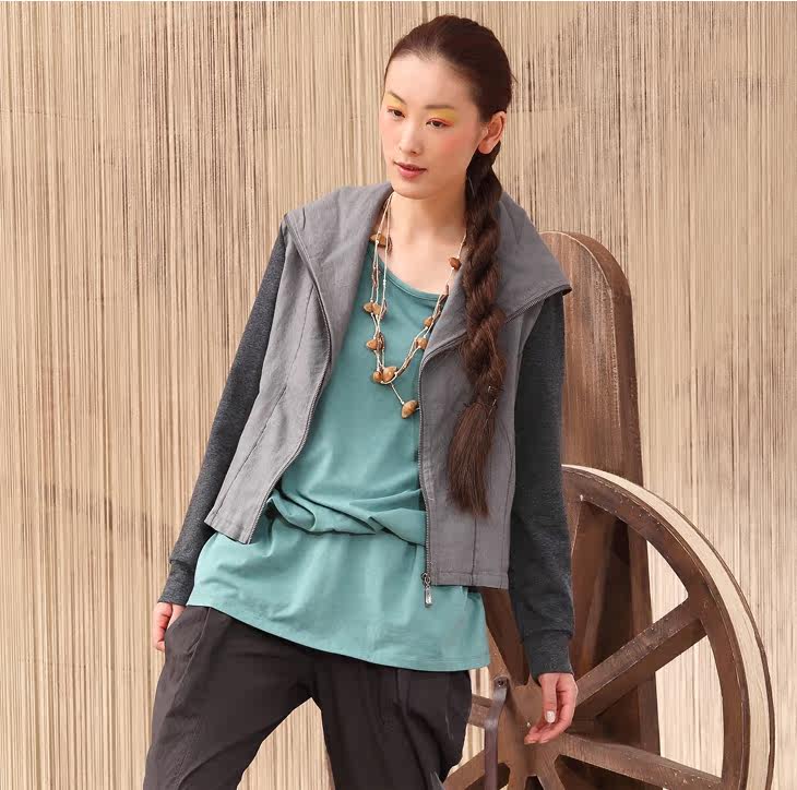<em>风衣</em>INMAN<em>茵曼</em> 女装 <em>女士</em> 翻领 拼接 修身型 长