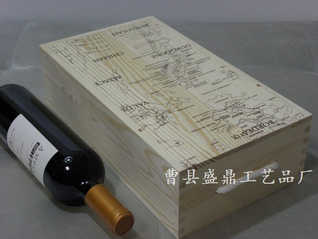 定做紅酒木盒/紅酒葡萄酒禮盒/雙支抽拉蓋/ 木盒子 洋酒盒批發