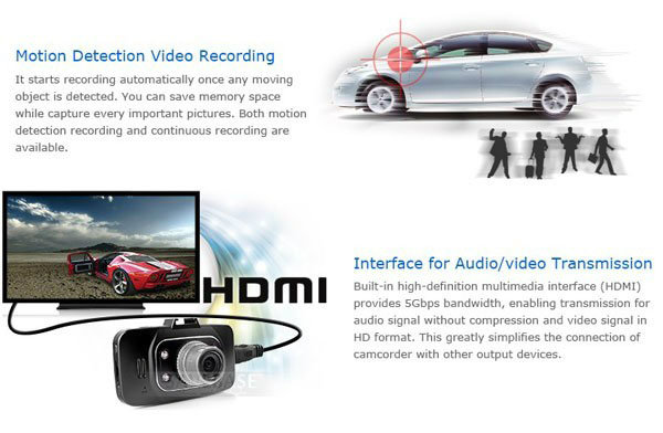 Compact Updated GS8000L HD 1080P Car DVR Vehicle Camera Video Dash Cam