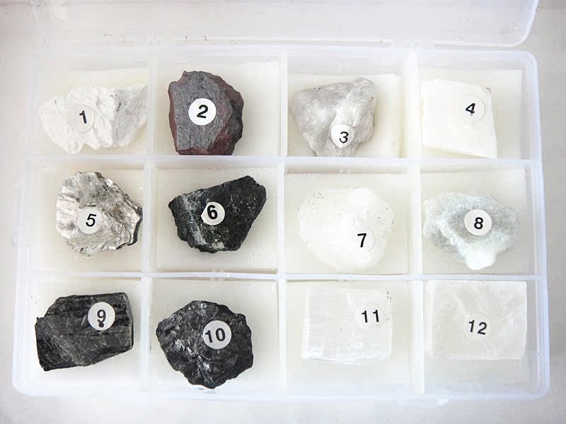 【常见12种矿物岩石标本套装 矿物标本入门初