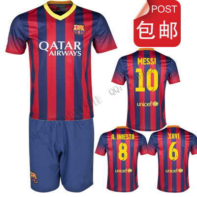 13-14巴萨长袖球衣巴塞罗那足球服套装梅西1