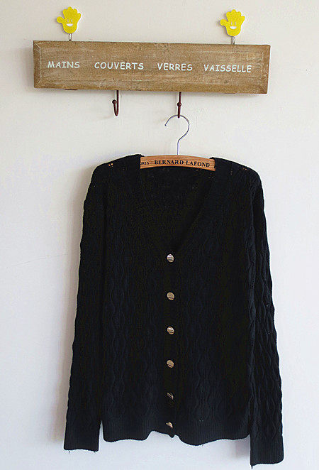 【2013秋冬新款 <em>树叶花</em>镂空甜美日系V领长袖