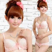 性感<em>文胸</em> <em>少女</em>前扣内衣套装 超厚聚拢 <em>平胸</em>小胸