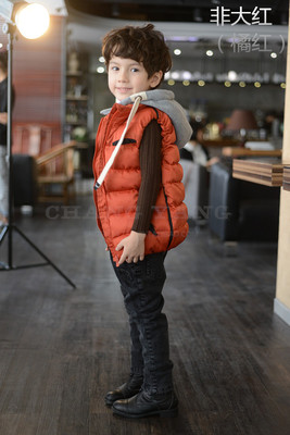 包邮秋冬新款<em>欧美大牌</em>童装儿童加厚夹棉<em>马甲</em>男