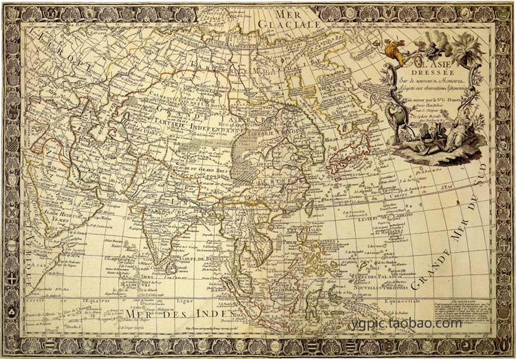 欧美装饰画 欧洲航海客厅 古代墙壁画古董地图
