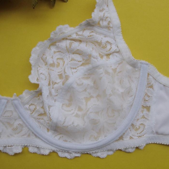 【外贸黑色绣花<em>胸罩</em> 透明蕾丝超薄<em>文胸</em> 大码内