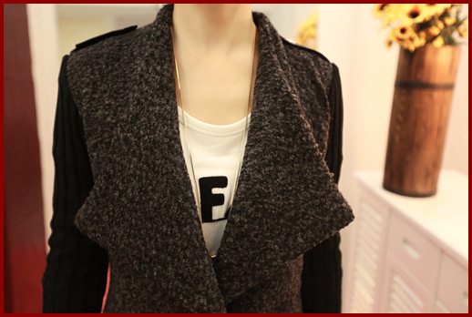 【2013新款秋冬中长款<em>翻领女款</em>毛呢外套名媛