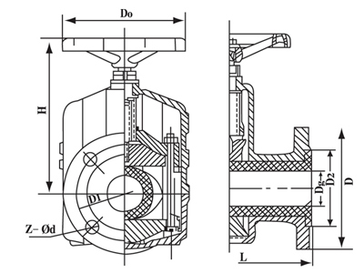 铸铁管夹阀结构图