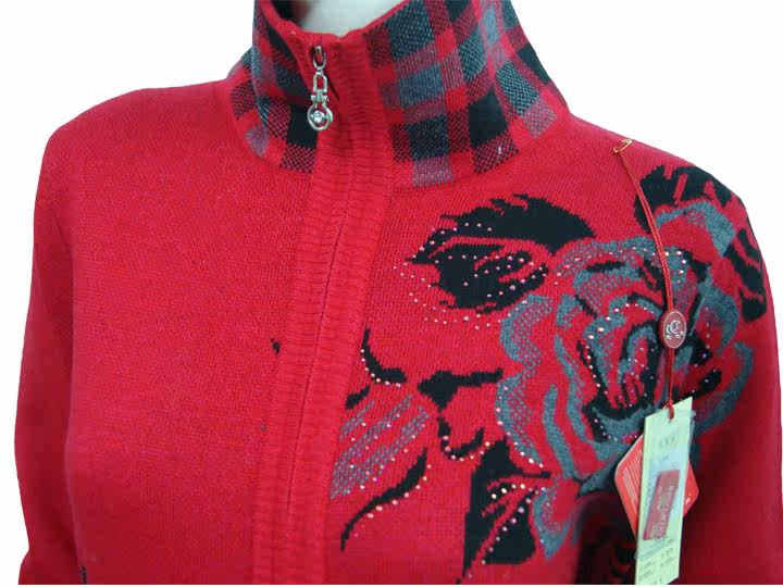 2012新款女士羊毛衫加厚全拉链<em>开衫</em>外套 中老