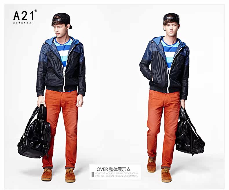 <em>以纯</em>A21 春装2014新款 <em>男装夹层合体</em>型<em>外套</em> 男