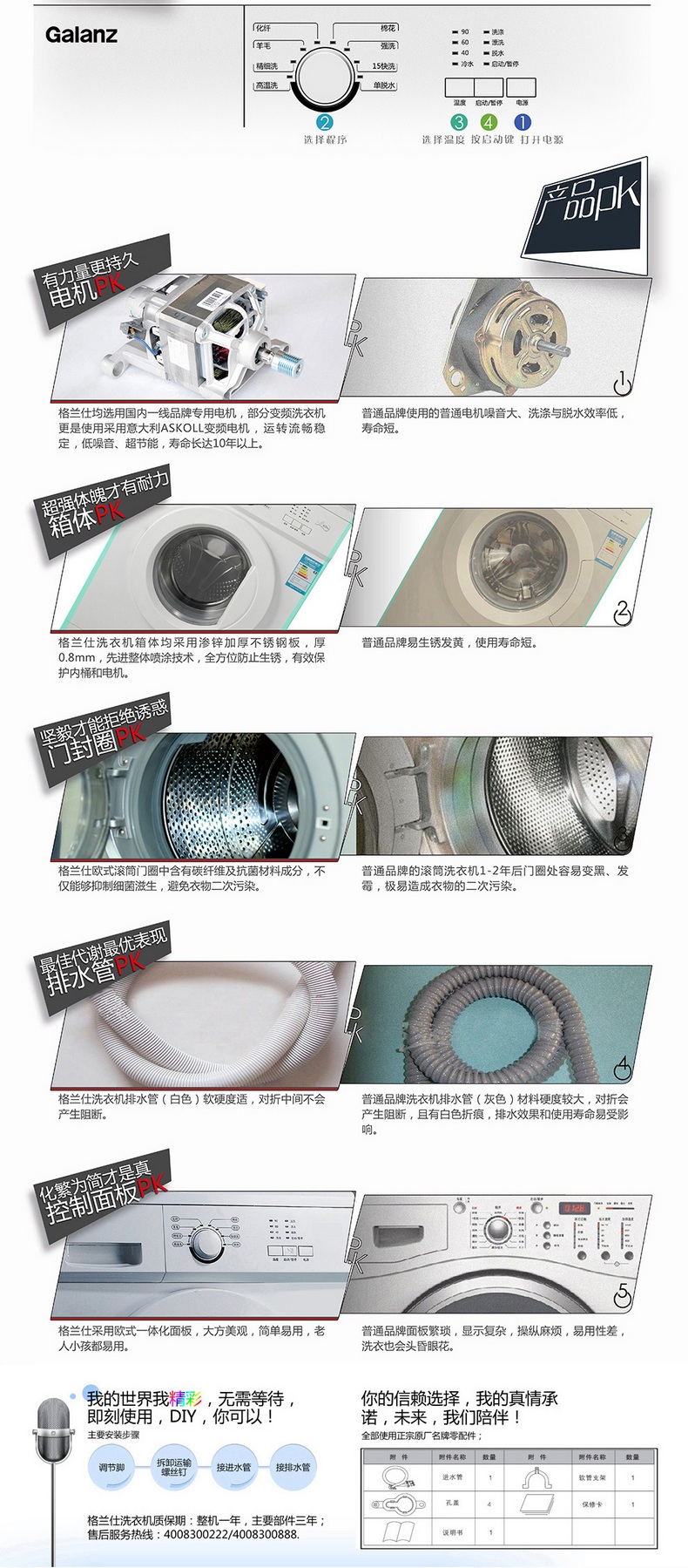 galanz/格兰仕 xqg70-a710c 洗衣机 全自动滚筒洗衣机