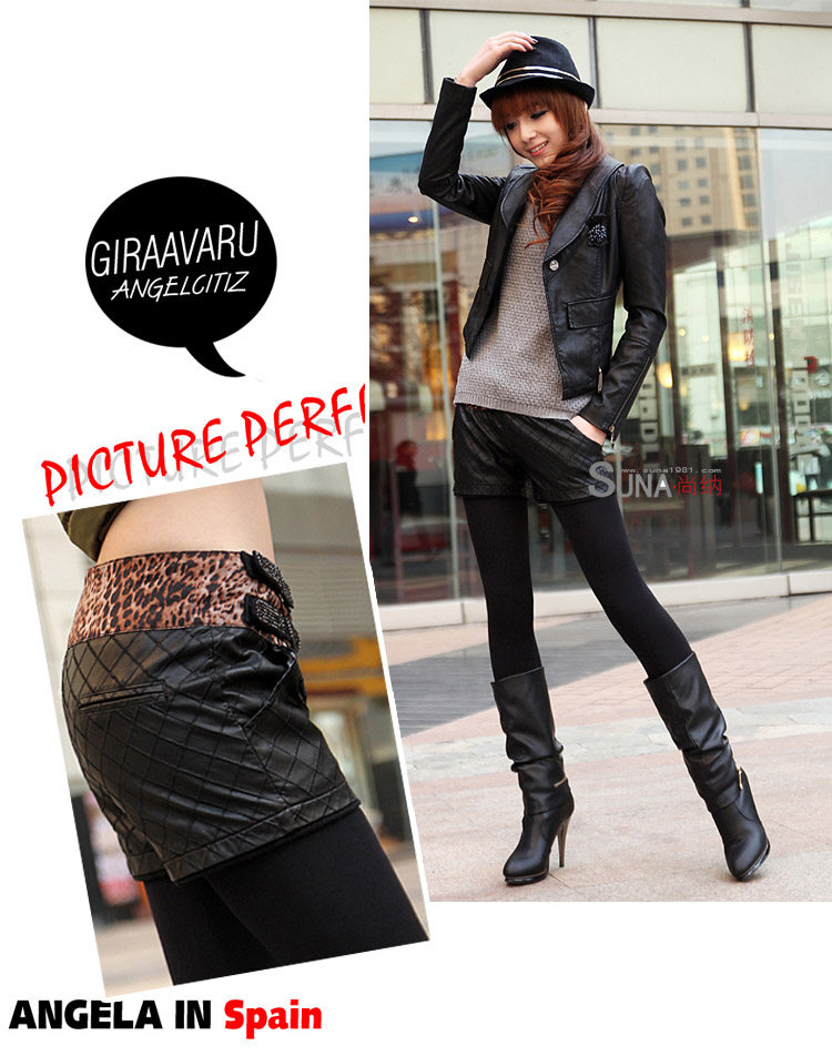 【天天特价】2012尚纳水洗PU<em>皮裤女短裤</em>新款