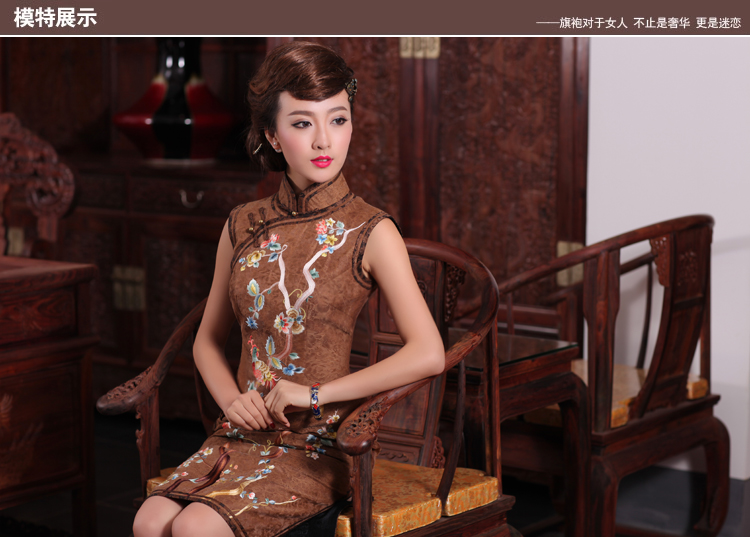Birds love seeing equine 2015 spring new traditional suzhou embroidery silk fragrant cloud yarn antique dresses brown XXL pictures, price, brand platters! Elections are good character, the national distribution, so why buy now enjoy more preferential! Health