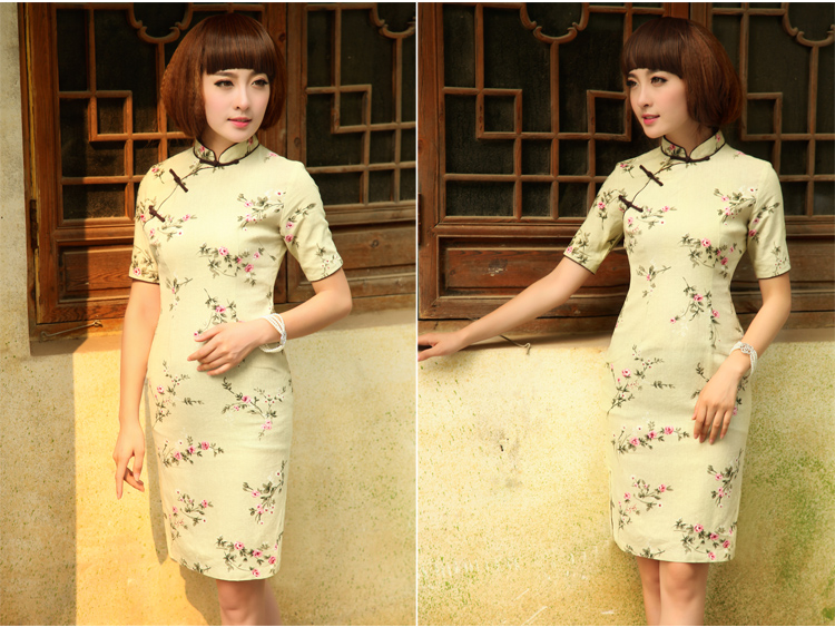 The love of birds on shadowing 2015 Summer New Stylish retro short of cotton linen dresses QD521 light green L picture, prices, brand platters! The elections are supplied in the national character of distribution, so action, buy now enjoy more preferential! As soon as possible.