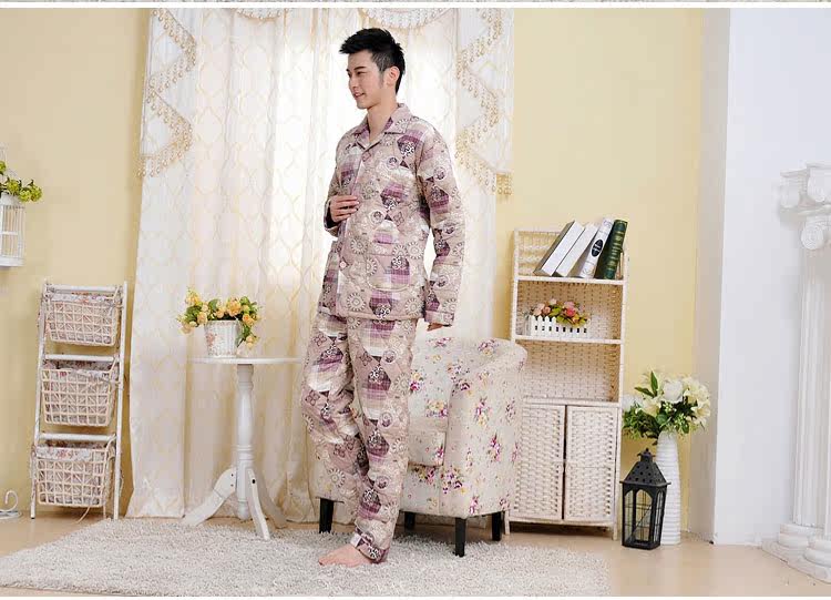 金丰田夹棉<em>睡衣棉袄</em> 男士冬季加厚纯棉<em>布料</em> 家