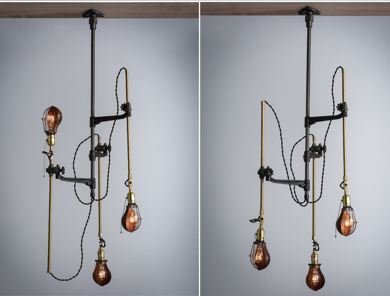 O.C. White Pharmacy Rotary Swing Arm Flushmount Ceiling Lamp Antique