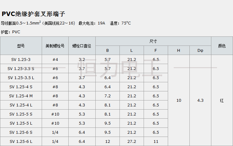 sv3.5-4叉型y型u型冷压接线端子 压线端子 叉形预绝缘端头 500只