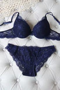 出口法国内衣<em>套装深V聚拢</em>性感半透明蕾丝女士