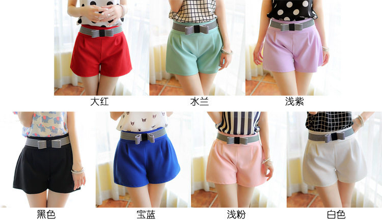 2014新款女<em>短裤夏</em>韩版大码<em>女高腰短裤</em>糖果色