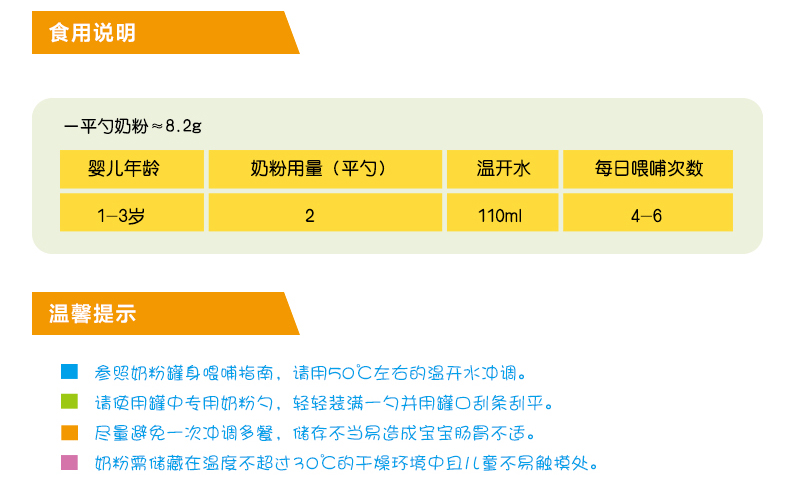  爱必达3段900克描述——食用说明