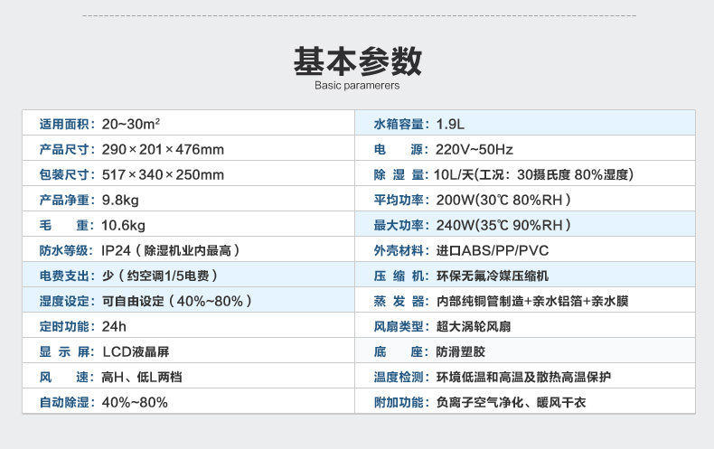 Осушитель воздуха 美国宜盾普除湿机 家用抽湿机 静音除湿器 地下室吸湿机 干衣除湿 Purest